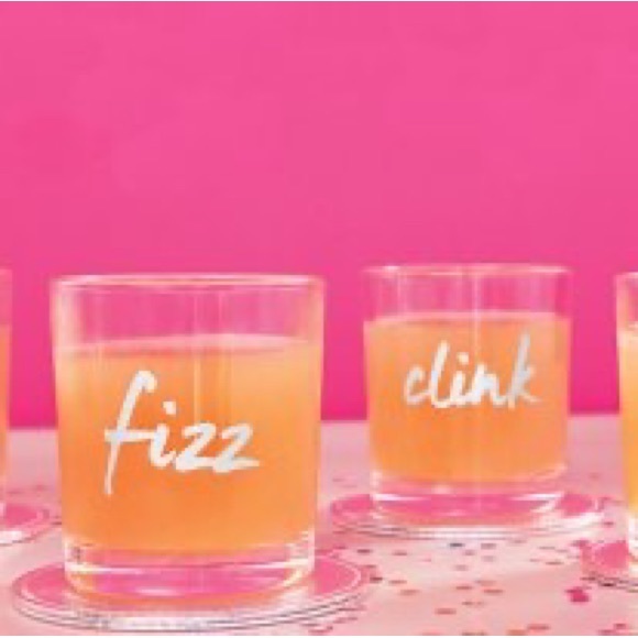 Celebration Cocktail Glasses With Coasters Set of 4 - Picture 2 of 4